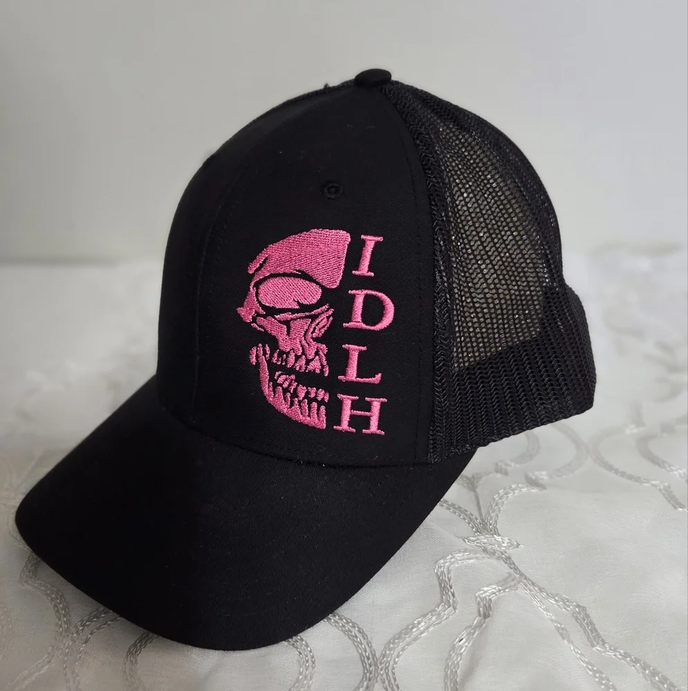First Responders IDLH Skull Trucker Hat‎ Black Hot Pink